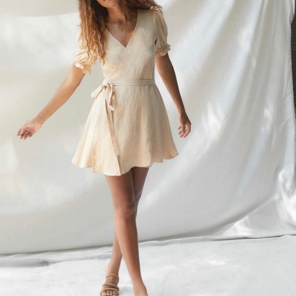 wrap dress linen dress xl